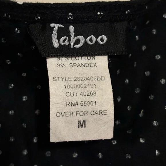 Taboo Black Dress With Polka Dot Bodice. Cocktail/Party Dress with Ultra Chic M - Picture 4 of 9